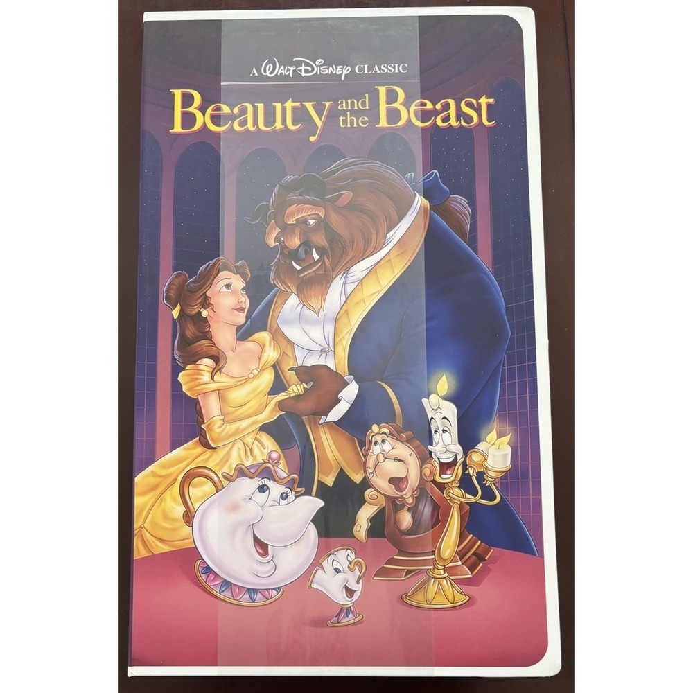 Disney Beauty and The Beast Classic VHS Boxed Silk Touch Throw Blanket 50" x 70"